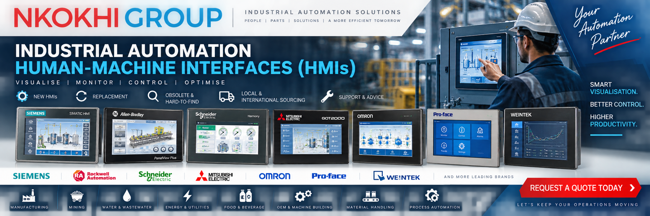 Industrial Automation HMI panels and touchscreen Human Machine Interfaces South Africa