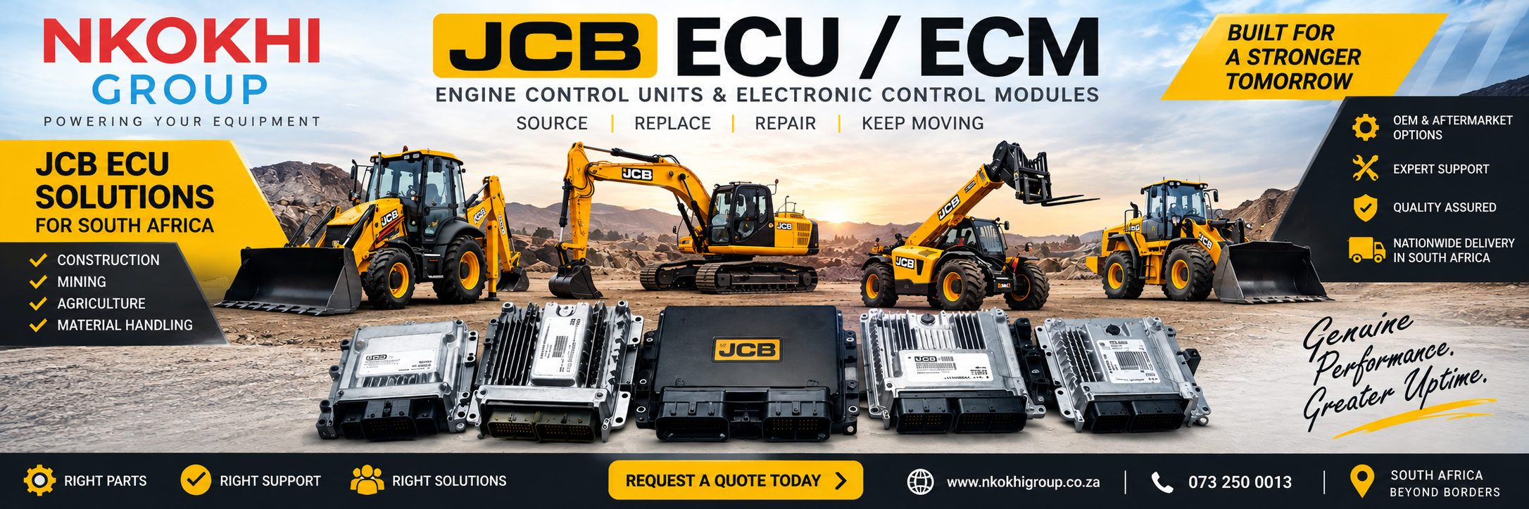 JCB ECU ECM engine control module South Africa