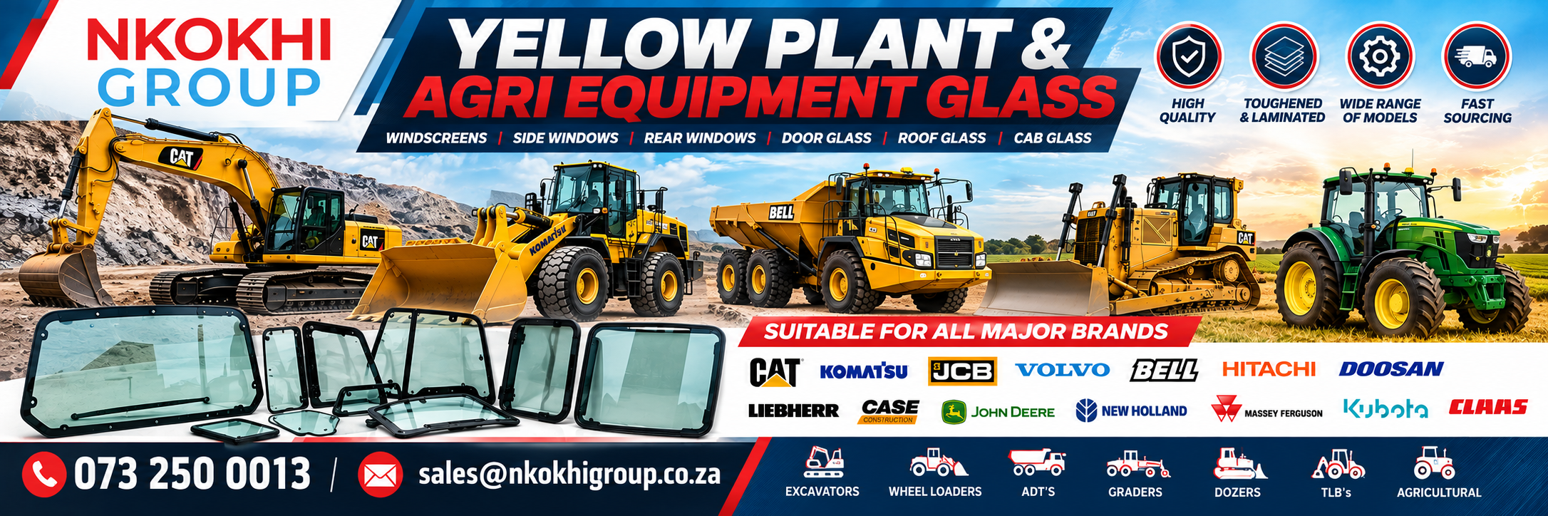 Yellow plant and agricultural equipment glass South Africa