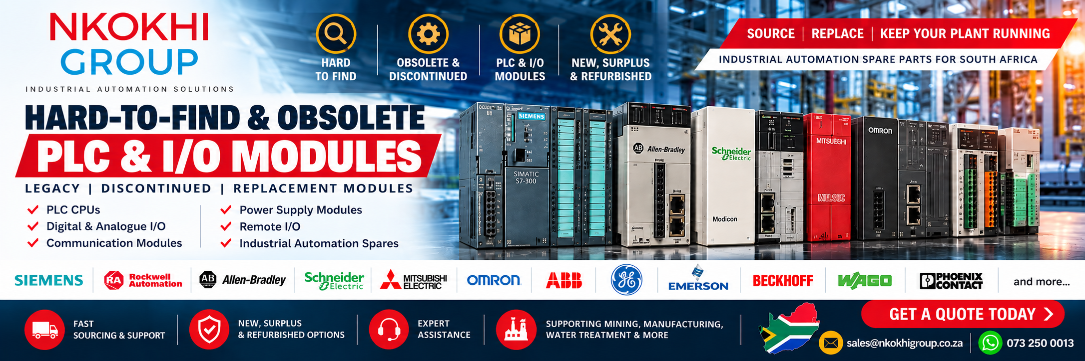 Hard-to-find and obsolete PLC I/O modules for sale in South Africa – Nkokhi Group