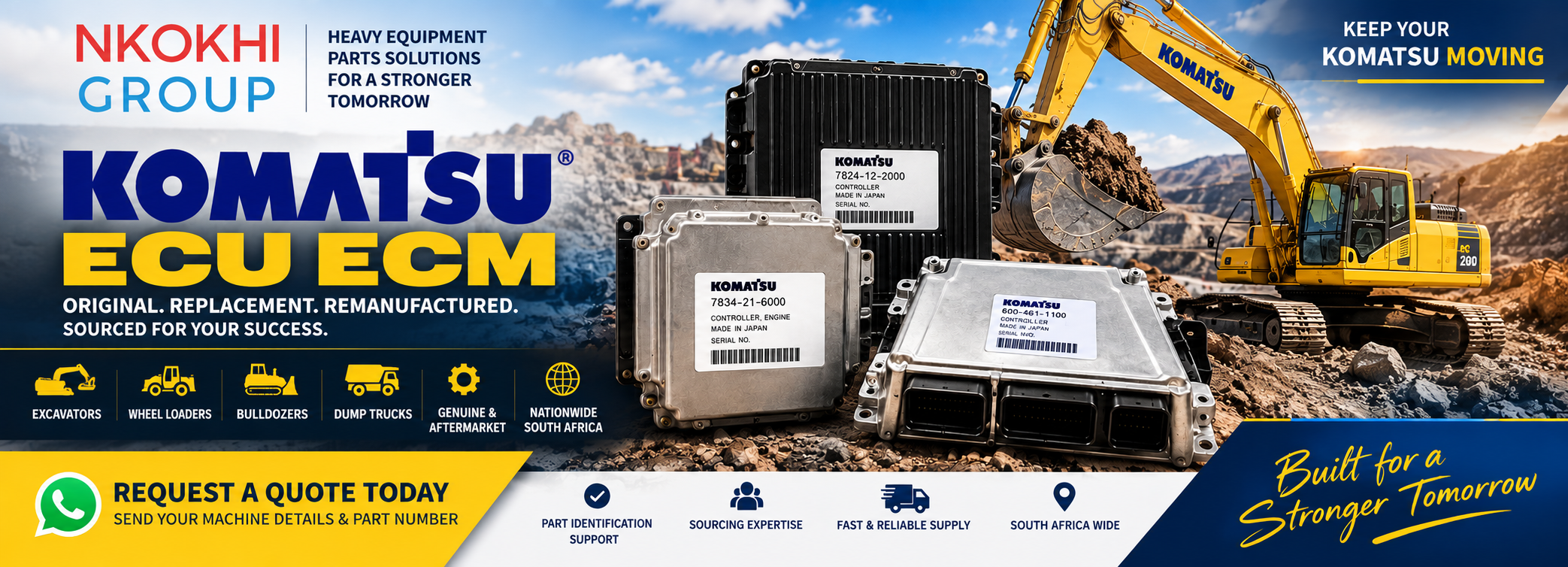 Komatsu ECU ECM electronic control module for heavy equipment