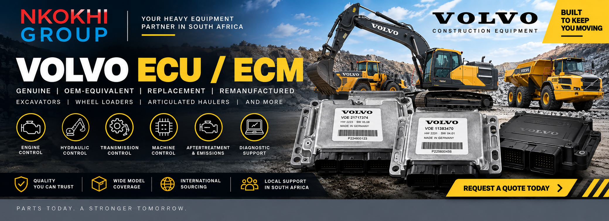 Volvo ECU ECM electronic control unit for construction equipment