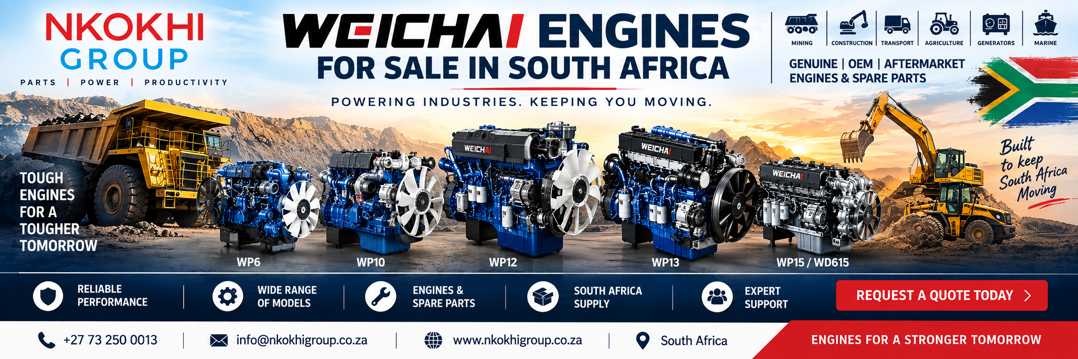 Weichai diesel engines for sale in South Africa – WP10 WP12 WP13 engines