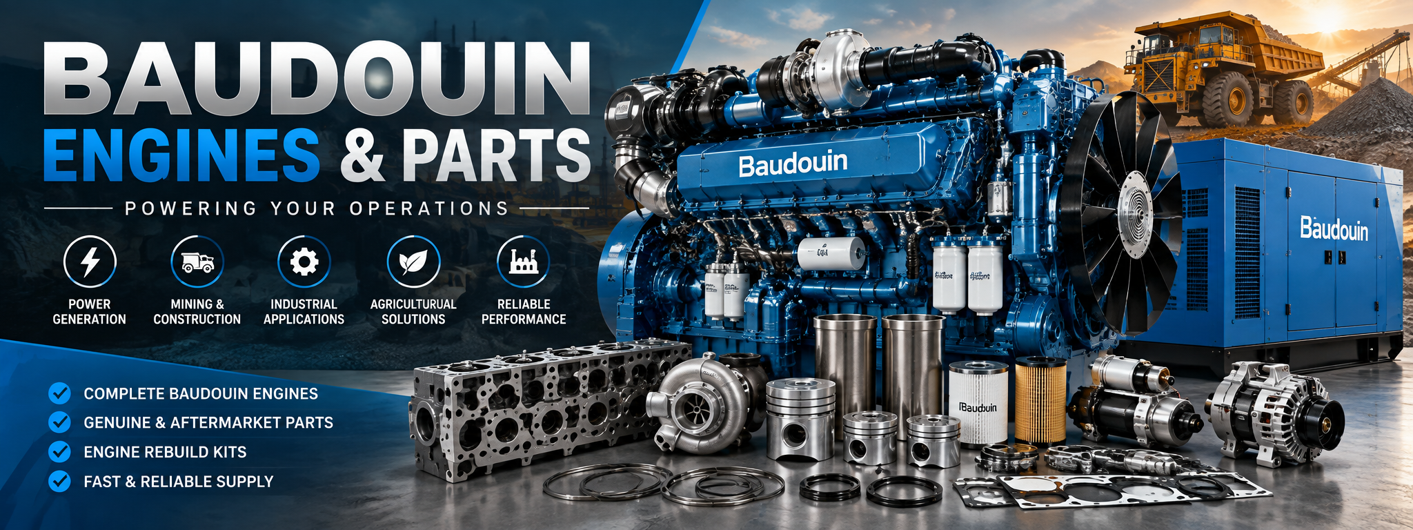 Baudouin engines, diesel engines, engine parts, and replacement components