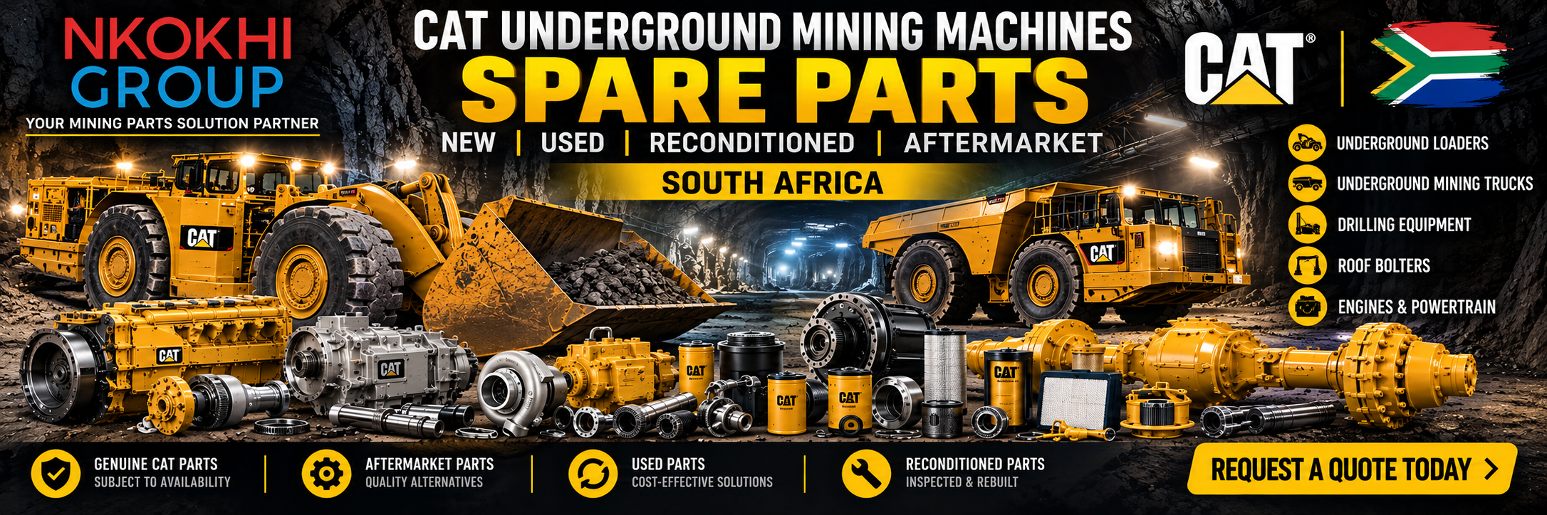 Request a Quote for CAT Underground Mining Spare Parts