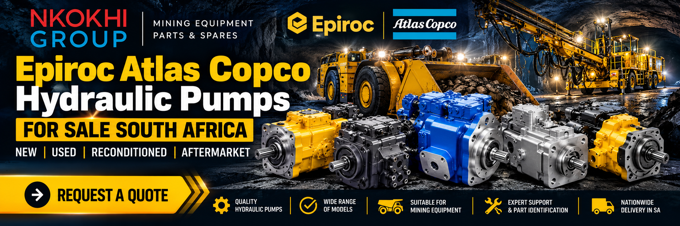 Epiroc Atlas Copco Hydraulic Pumps for Sale South Africa