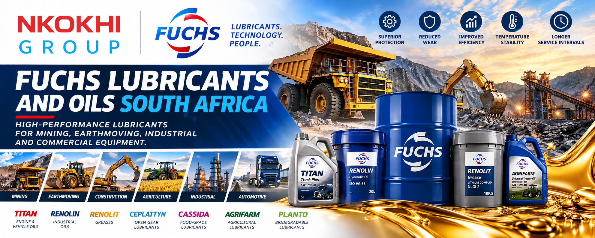 Fuchs lubricants and oils supplier South Africa – Nkokhi Group