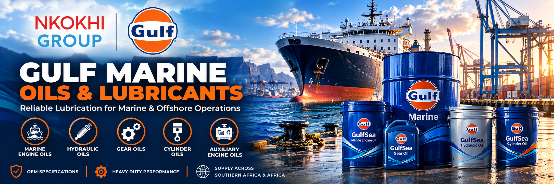 Gulf Marine Oils and Lubricants supplier South Africa - Nkokhi Group