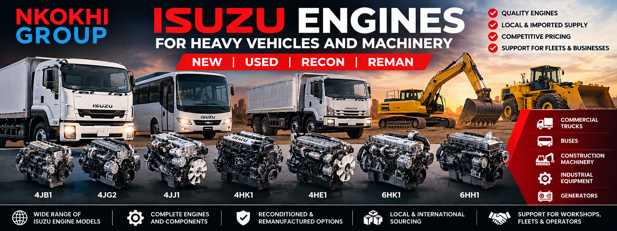 Isuzu engines for sale in South Africa