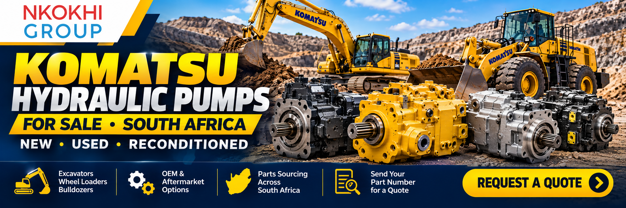 Komatsu Hydraulic Pumps for Sale South Africa | Nkokhi Group