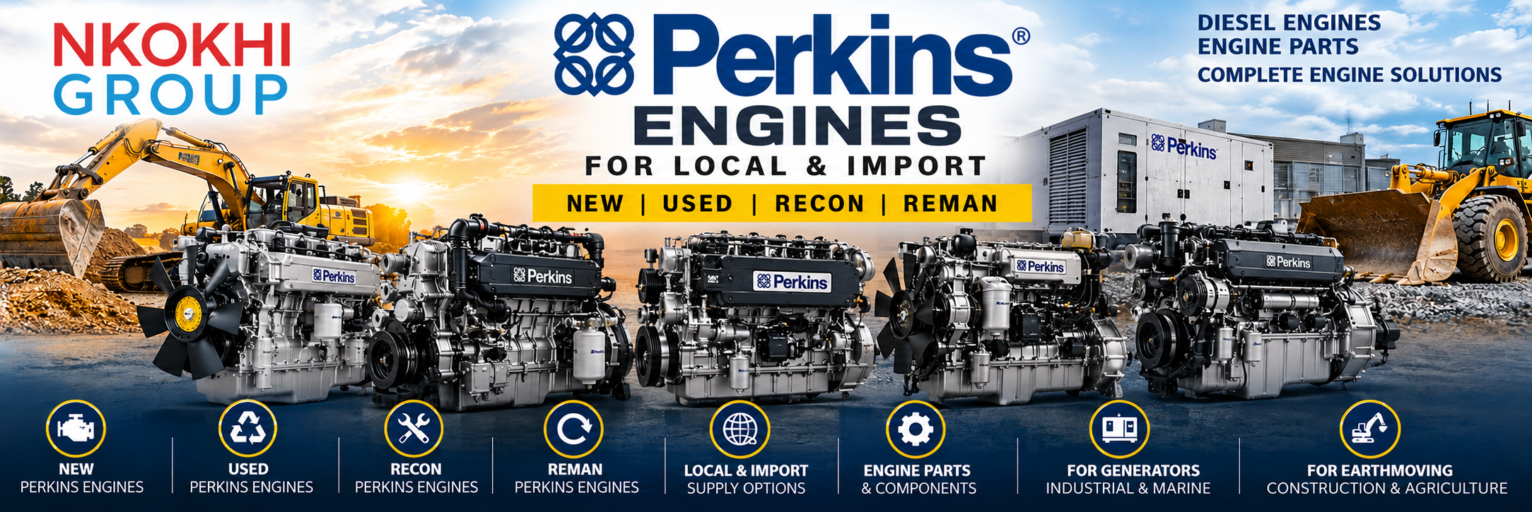 New Perkins industrial diesel engine supplied by Nkokhi Group