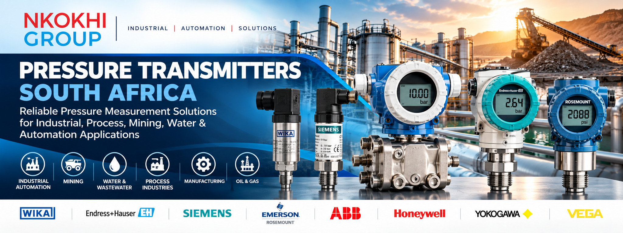 Pressure Transmitters South Africa – Nkokhi Group Industrial Pressure Measurement