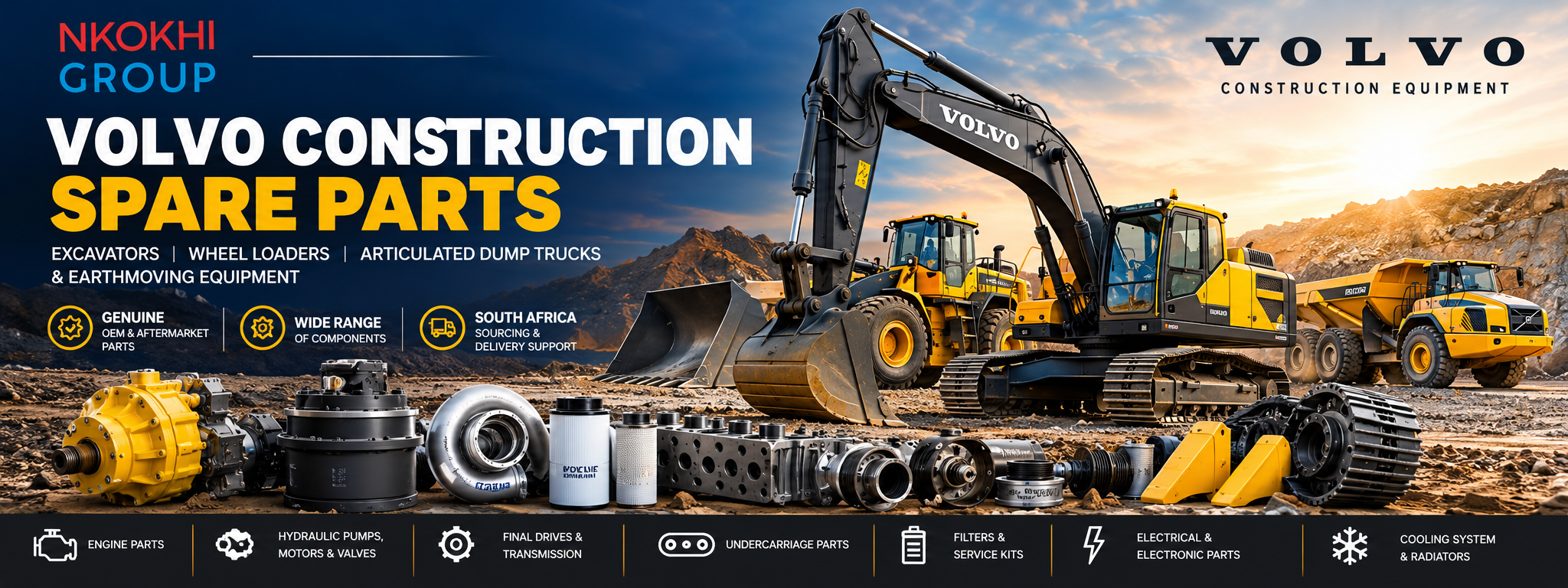 Volvo construction equipment spare parts South Africa
