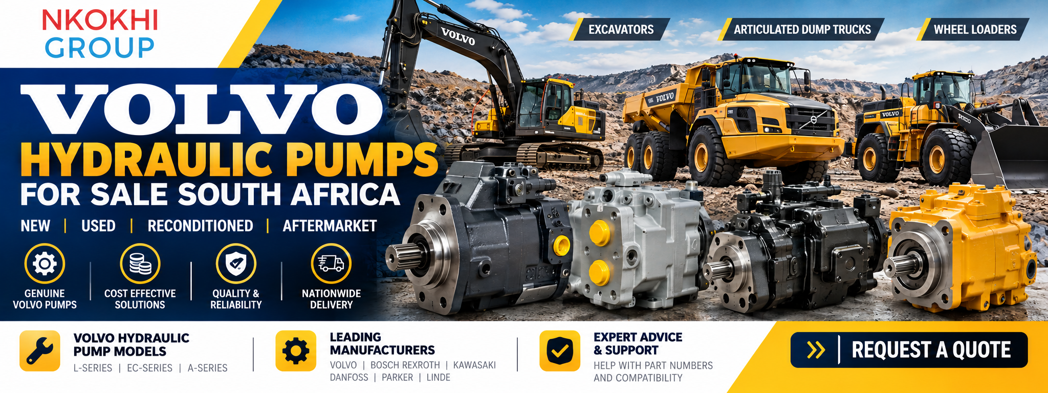 Volvo Hydraulic Pumps for Sale South Africa | Nkokhi Group