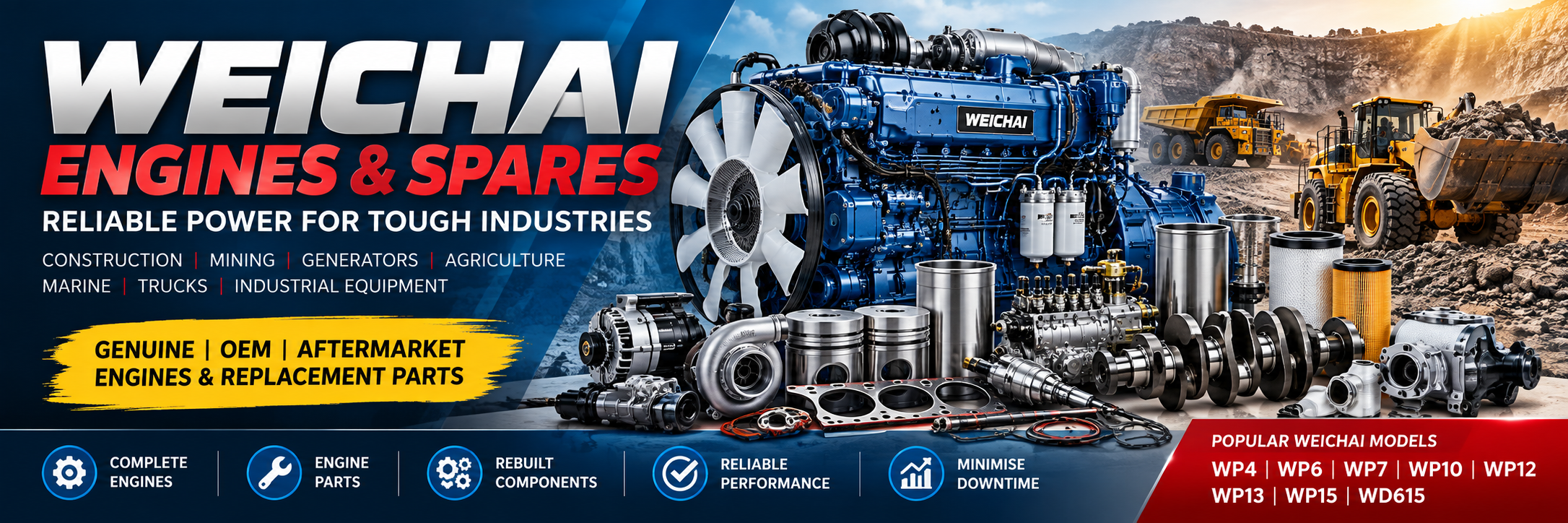 Weichai engines, engine parts, and replacement spares